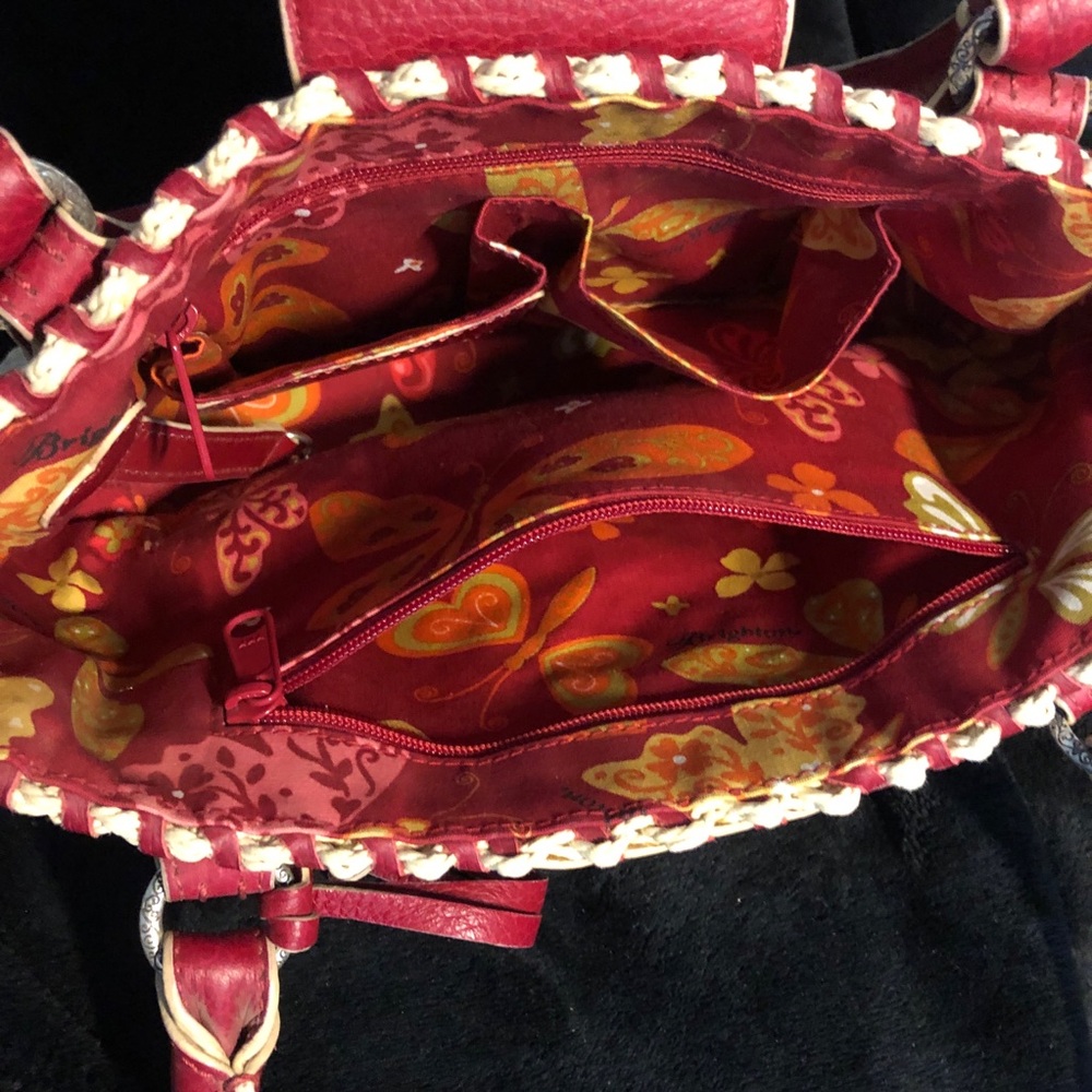 Brighton Red and Tan Woven Straw Bag - Picture 7 of 11